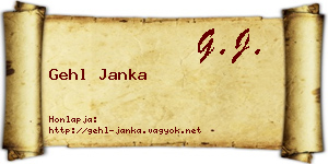 Gehl Janka névjegykártya